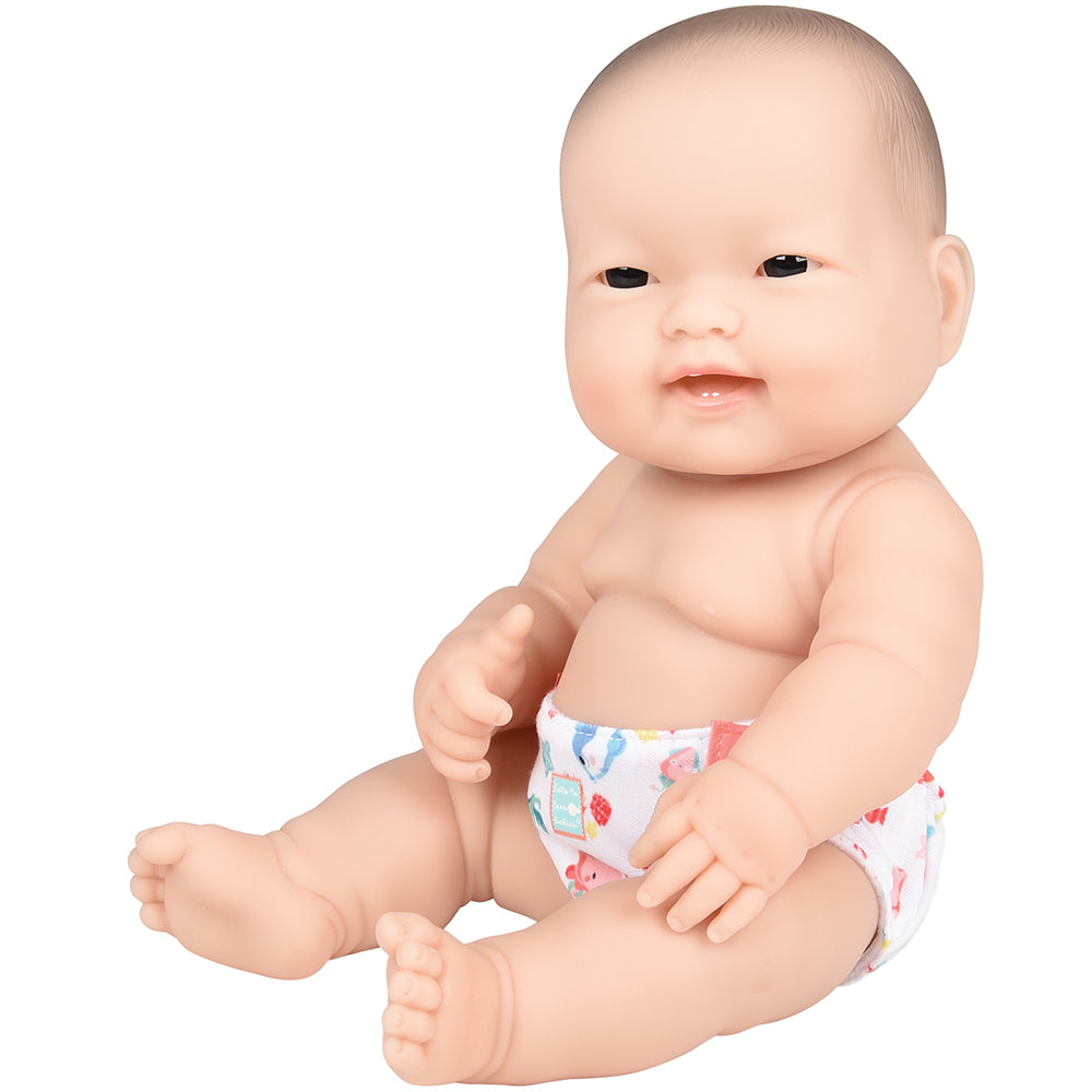 Huggable 14" Asian Baby Doll | Soft Vinyl with Detailed Features