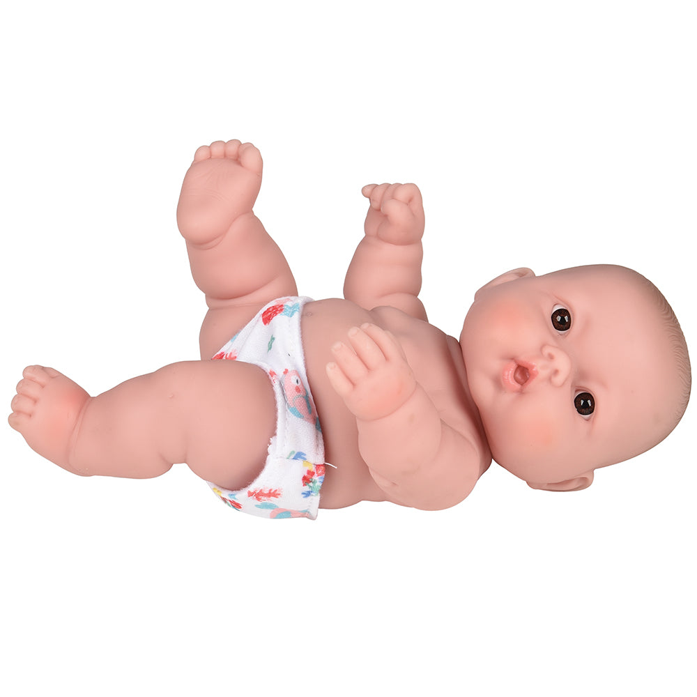 Huggable 10" Caucasian Baby Doll with Removable Diaper