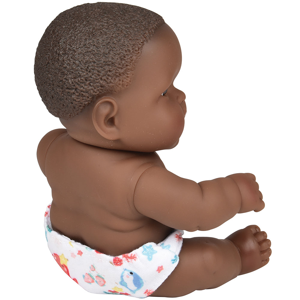 Back View of Huggable 10" African American Baby Doll 