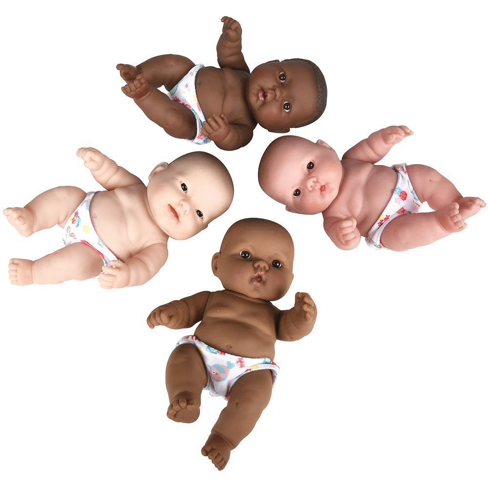 10" Huggable Multicultural Baby Dolls | Set of 4 with Realistic Details