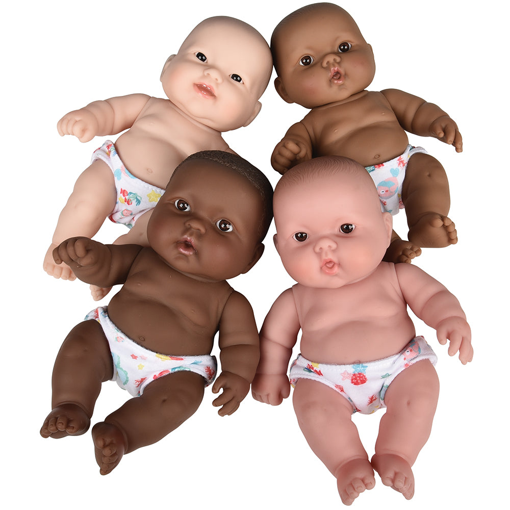 10" Huggable Multicultural Baby Dolls | Set of 4 with Realistic Details