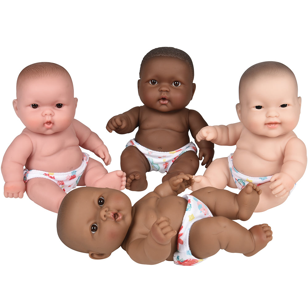 10" Huggable Multicultural Baby Dolls | Set of 4 with Realistic Details