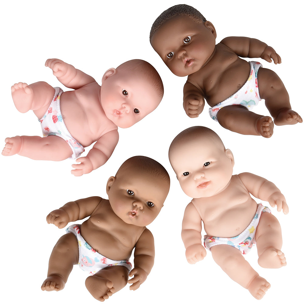 10" Huggable Multicultural Baby Dolls | Set of 4 with Realistic Details