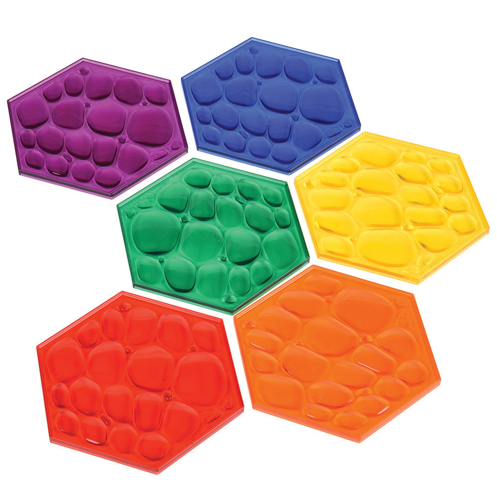 Six Translucent Colorful Hexagons