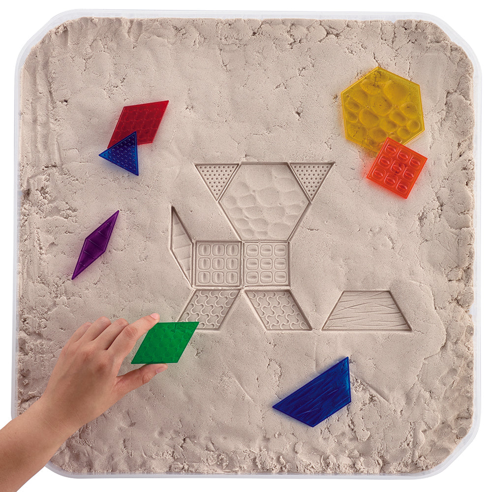 Sensory Sand Play with Translucent Sensory Pattern Blocks