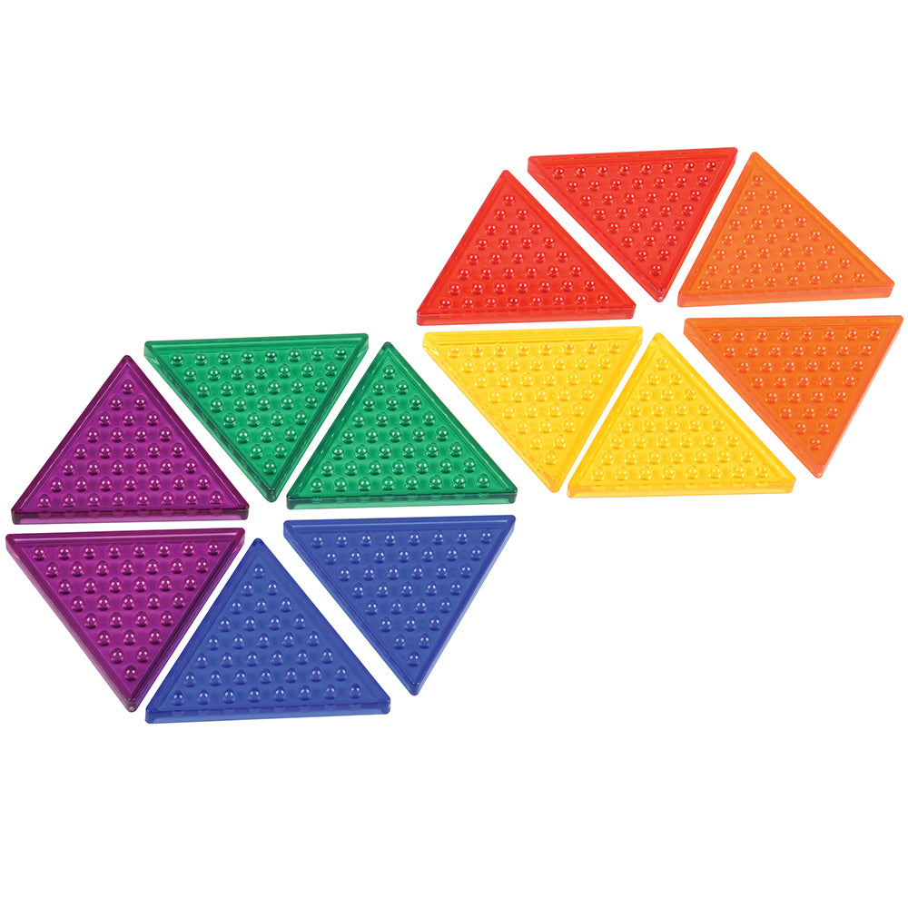 Textured Triangle Shaped Translucent Sensory Pattern Blocks