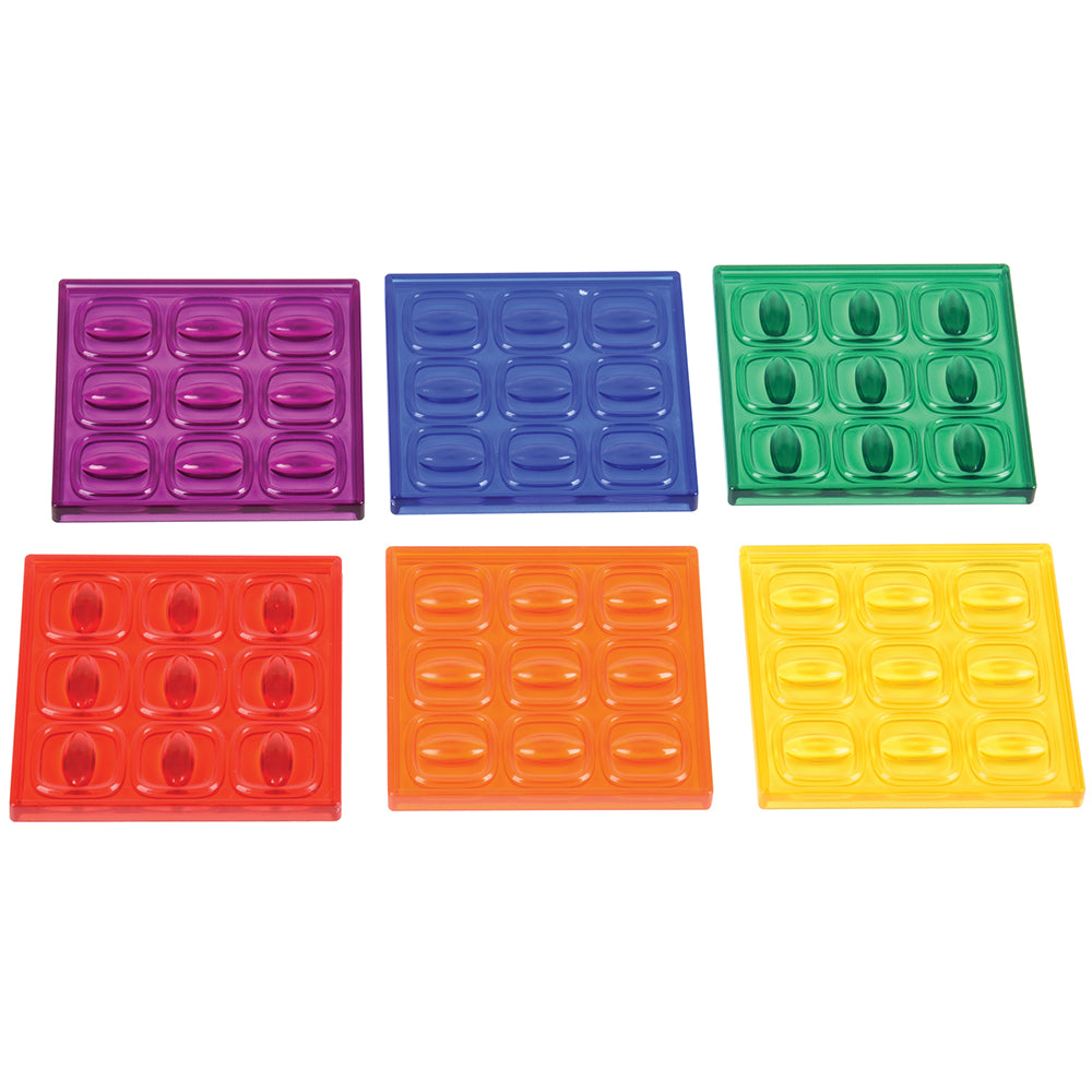 Six Square Translucent Sensory Pattern Blocks