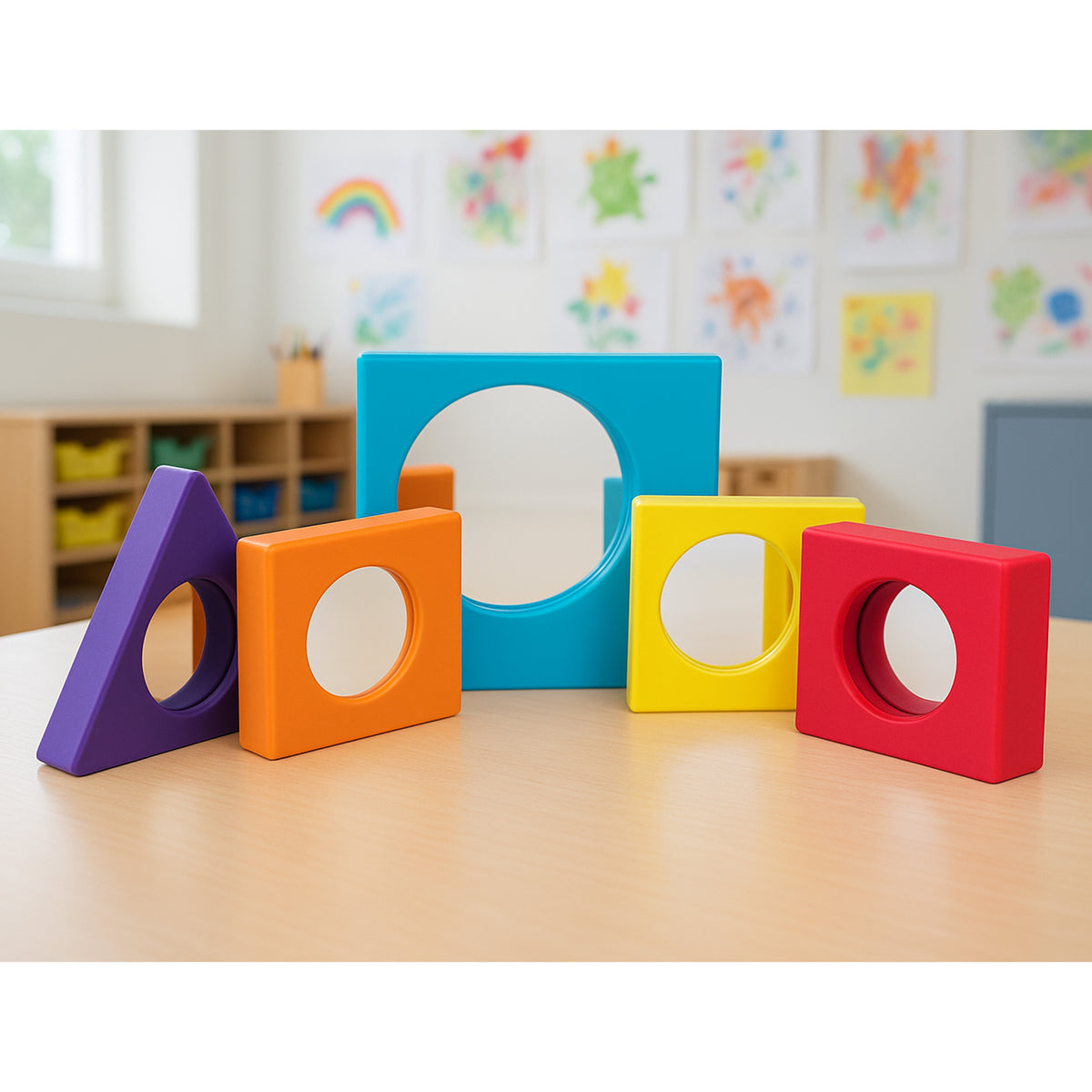 Child-Friendly Observation Mirrors Set | 5 Colorful Mirrors for Early ...