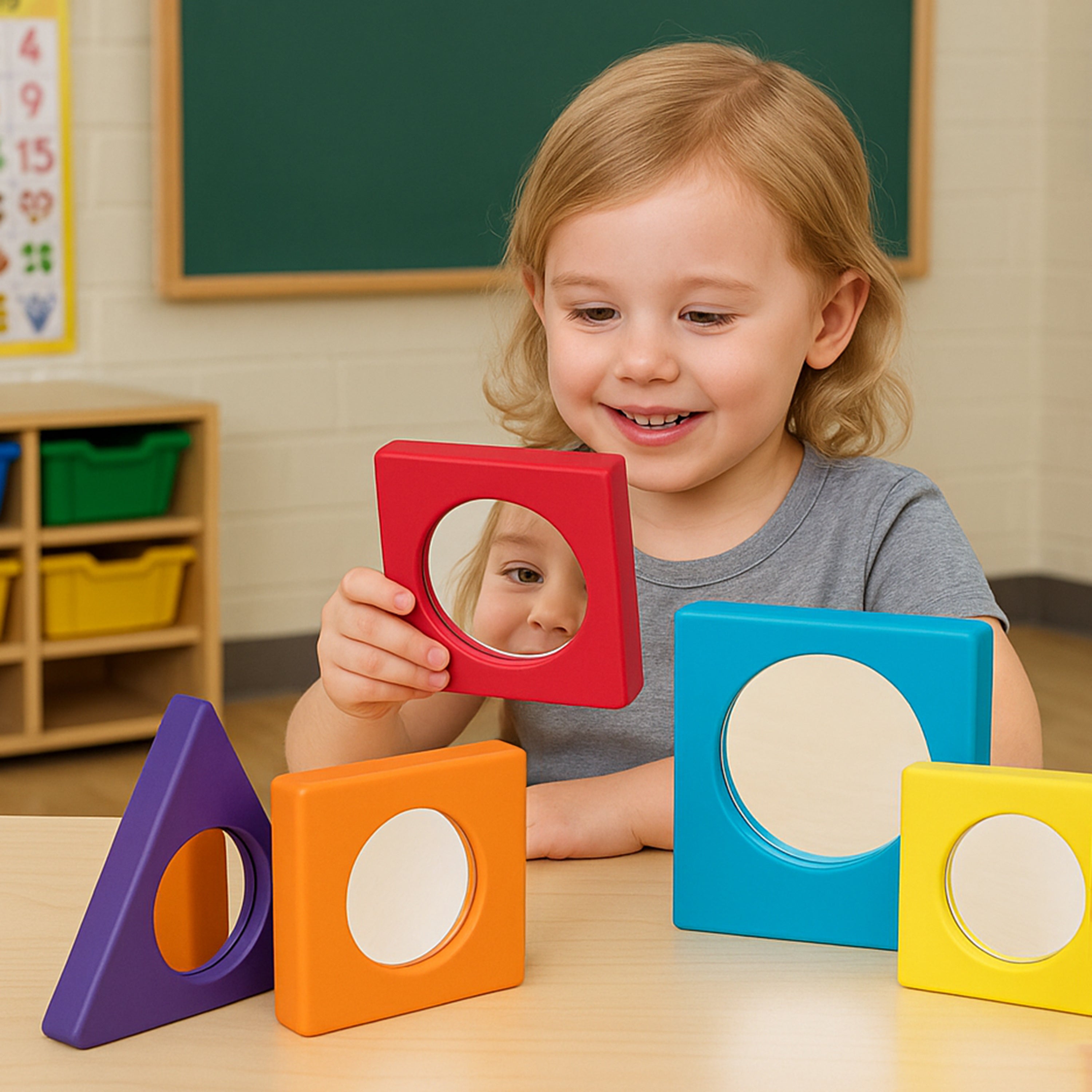 Observation Mirrors Set | 5 Piece Set of Colorful Child-Friendly Mirrors