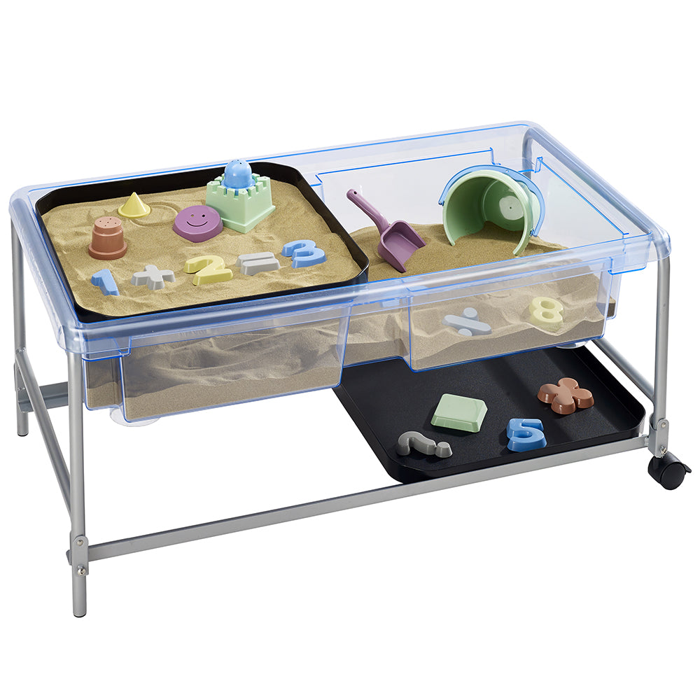 Toddler Clear-View Sand and Water Tray Table: Sensory Exploration Fun EDX-75
