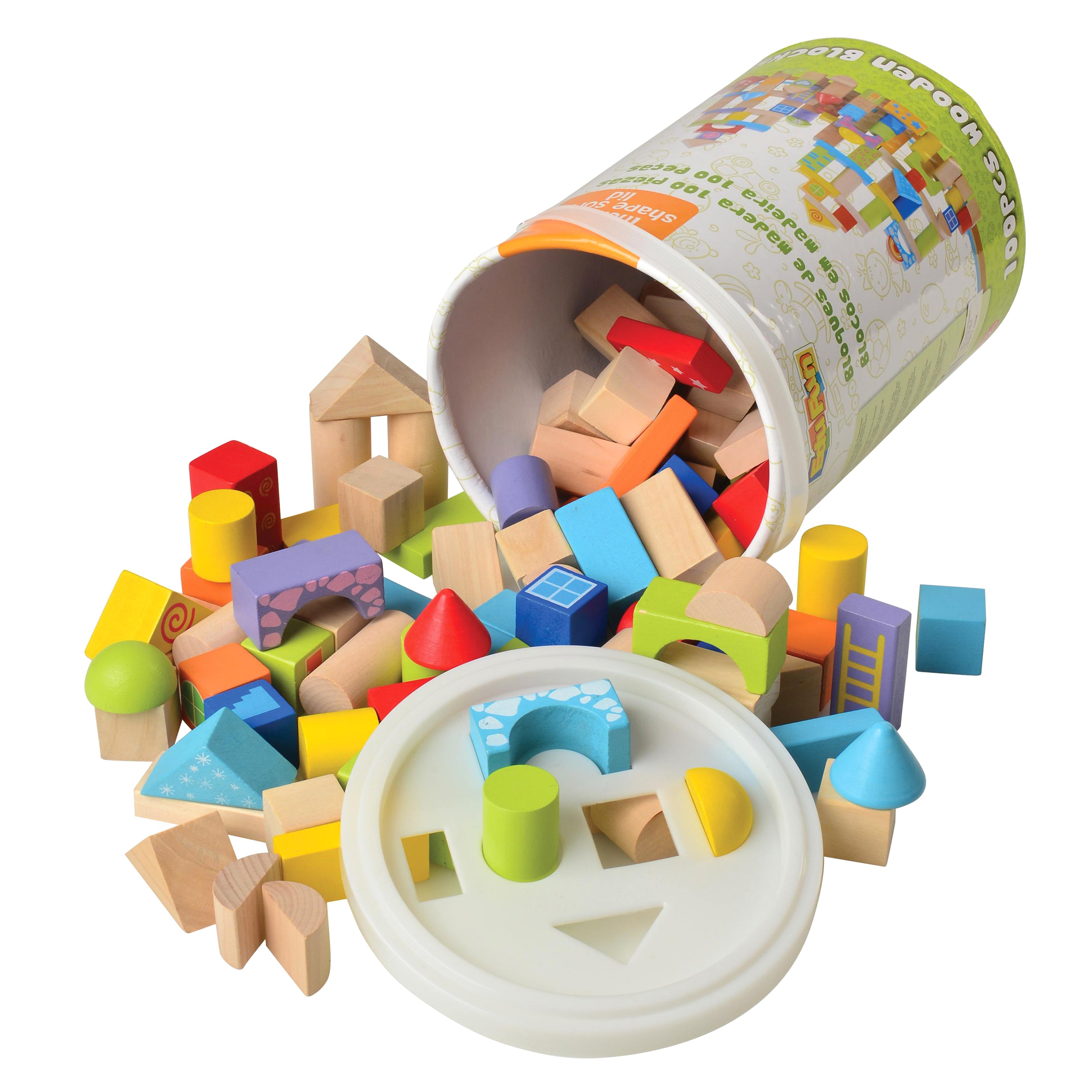 100-Piece Wooden Building Blocks Set for Toddlers – Colorful Stacking, Sorting & Educational Play
