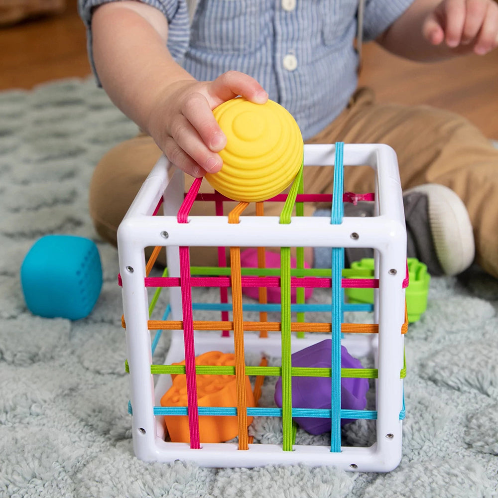 Baby Sorting Shapes with Fat Brain's Inny Binny Cube