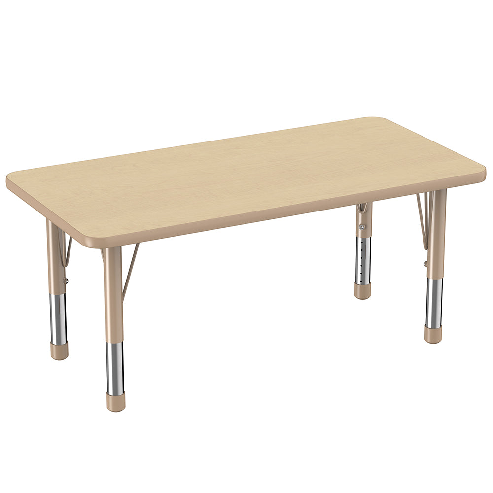 24x48 Maple Adjustable Activity Table for Kids | Easy-Clean, Durable Classroom T FDP-2448M