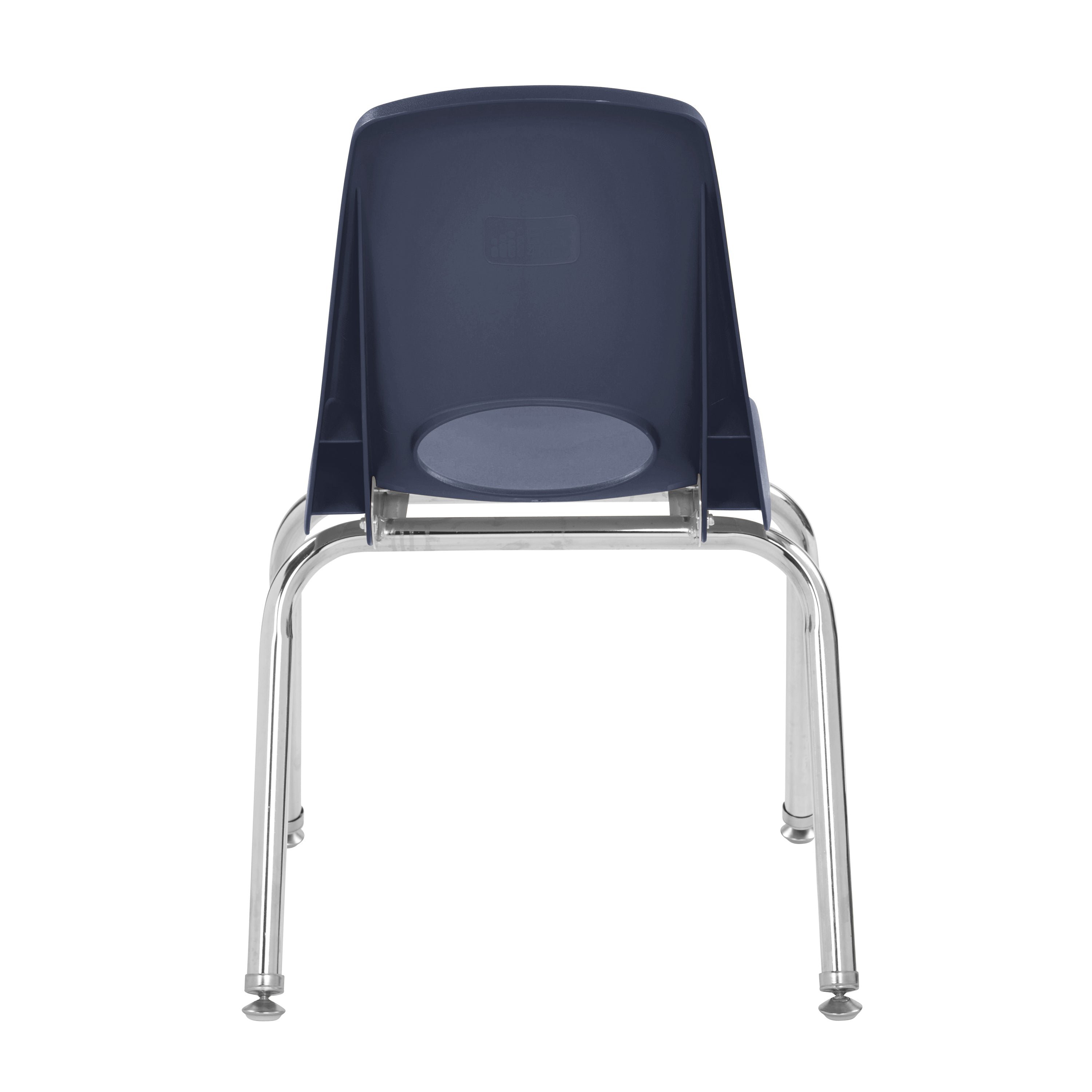 Blue chair with chrome frame on a white background