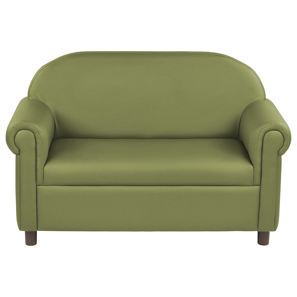 Little Lux Fern Green Preschool Sofa | Adjustable Kids' Faux Leather Couch for C FDP-5