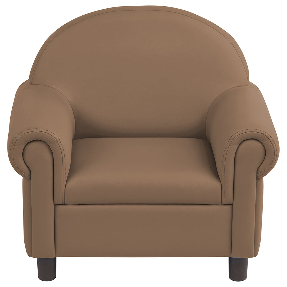 Little Lux Chocolate Preschool Lounge Chair | Adjustable Faux Leather Reading Se FDP-7
