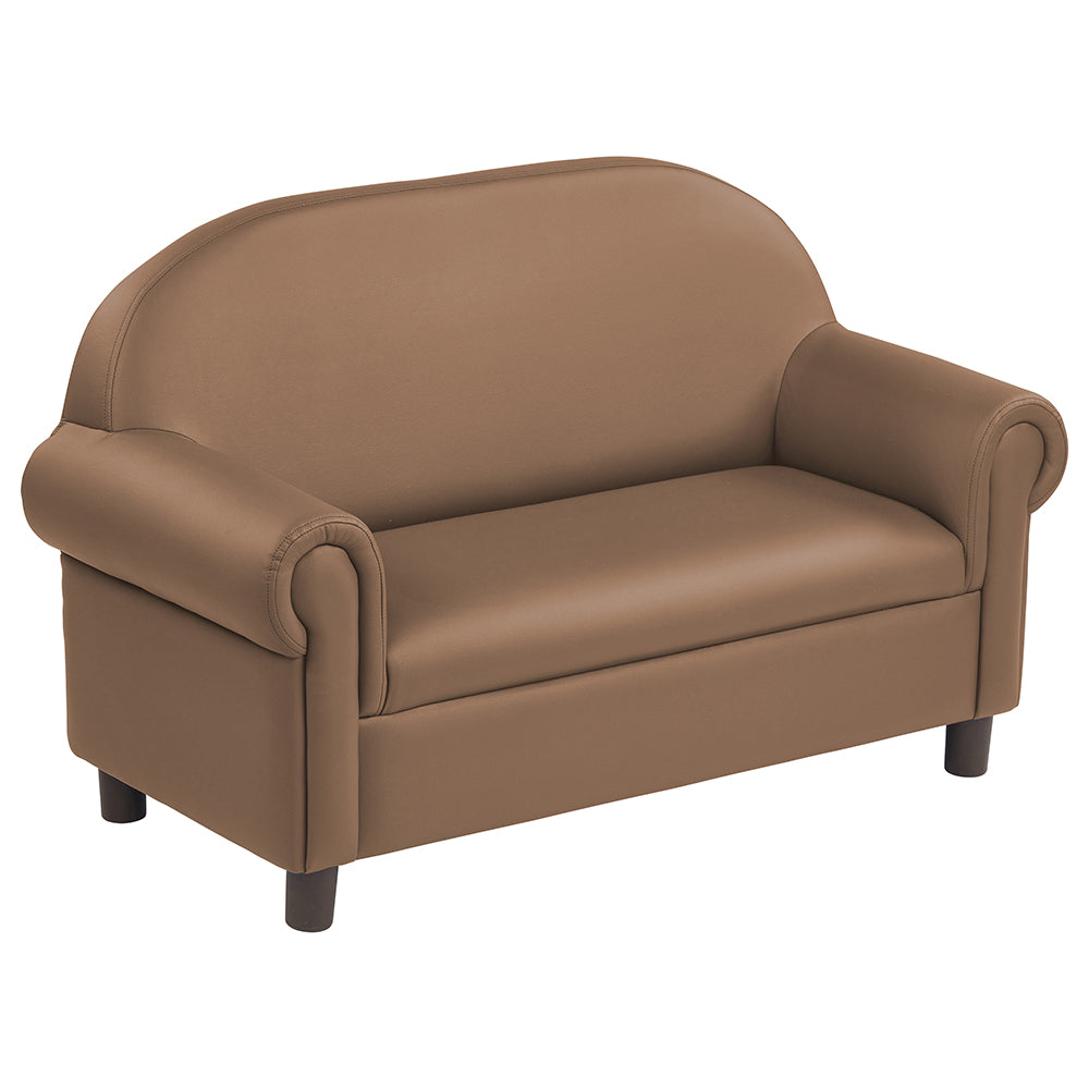 Little Lux Chocolate Preschool Sofa | Adjustable Faux Leather Kids' Couch