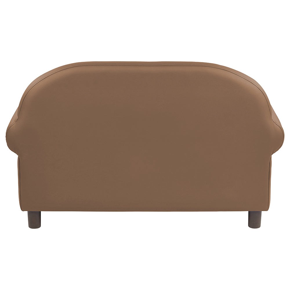 Back View of Little Lux Chocolate Preschool Sofa