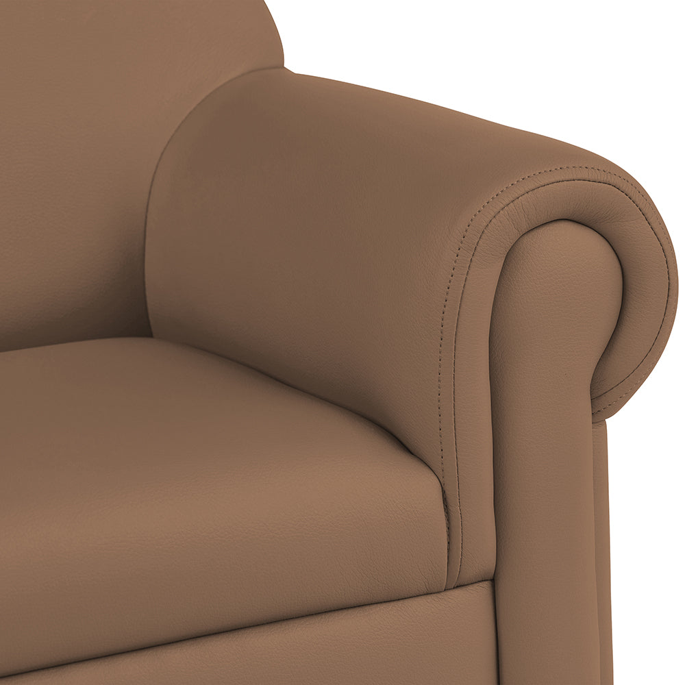 Close-up of Upholstery of Little Lux Chocolate Preschool Sofa