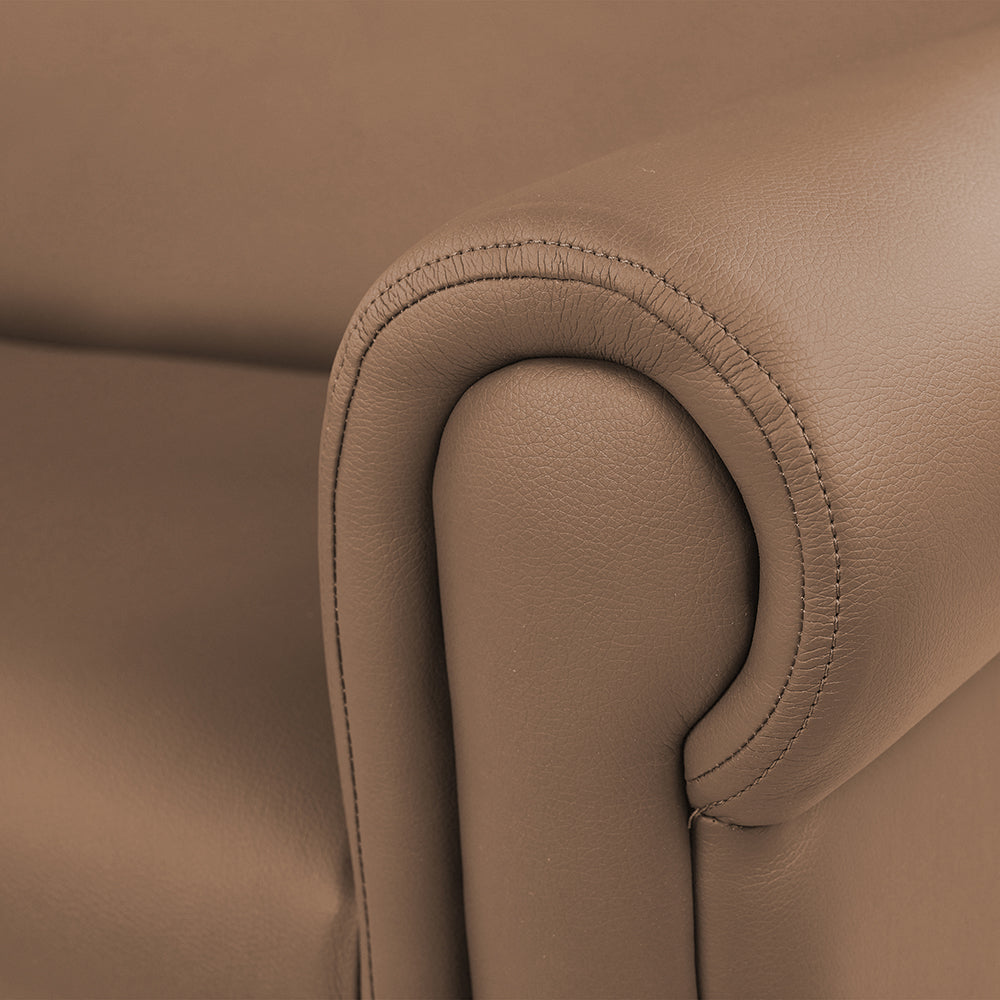 Close-up of Upholstery of Little Lux Chocolate Preschool Sofa