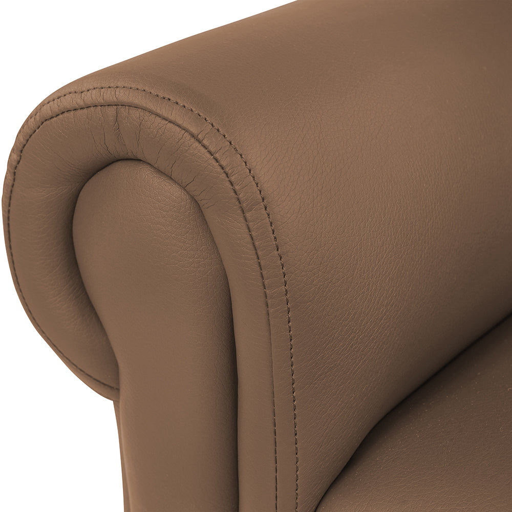 Close-up of Upholstery of Little Lux Chocolate Preschool Sofa