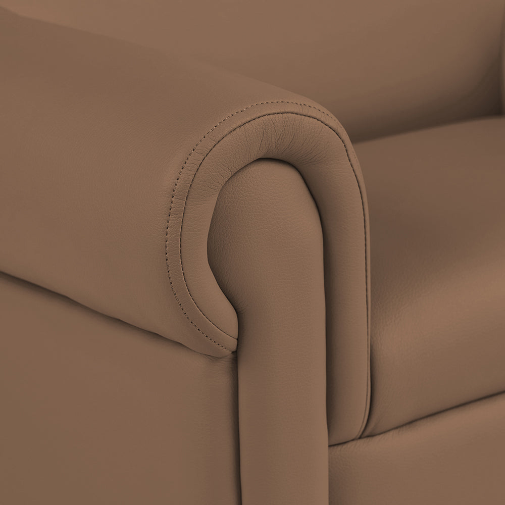 Close-up of Upholstery of Little Lux Chocolate Preschool Sofa