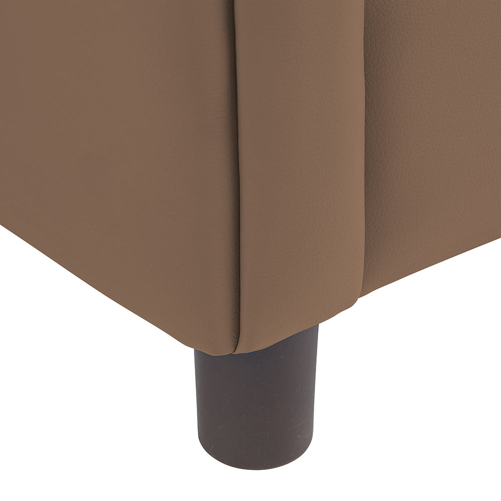 Close-up of leg on Little Lux Chocolate Preschool Sofa