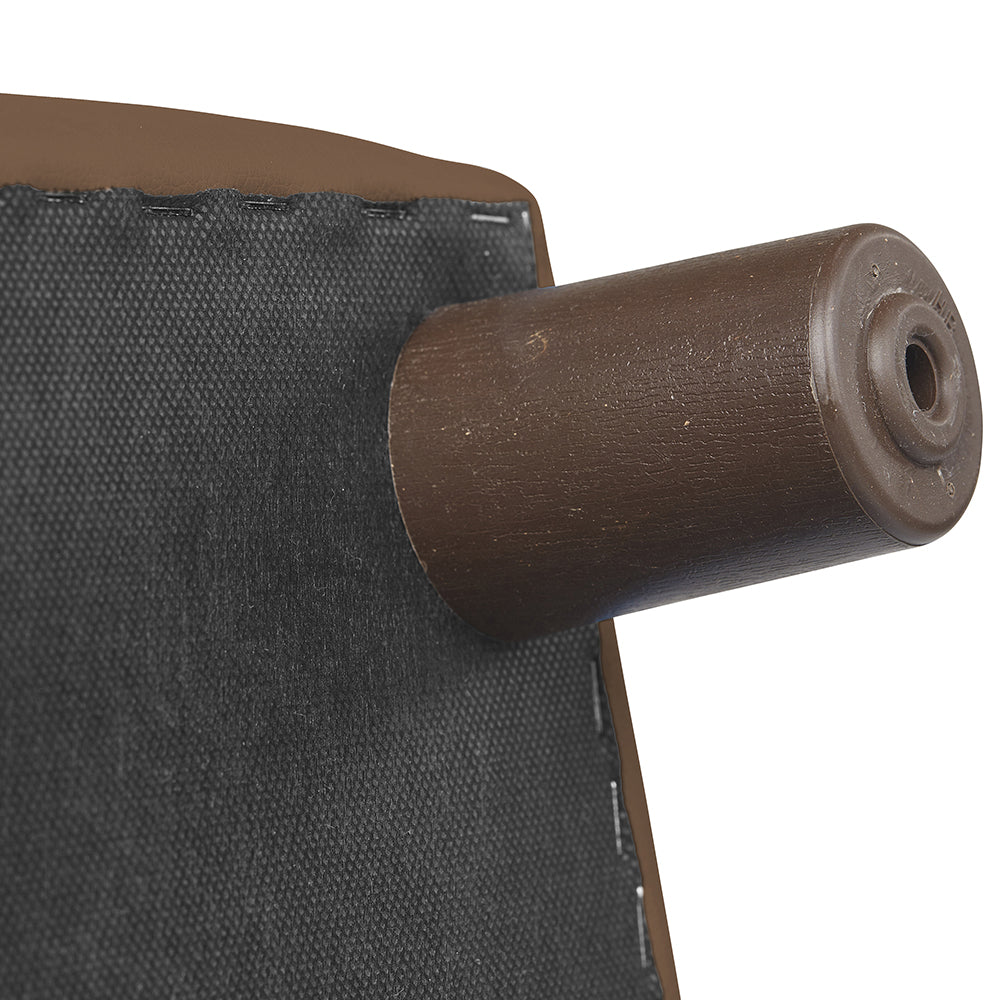 Close-up of leg on Little Lux Chocolate Preschool Sofa