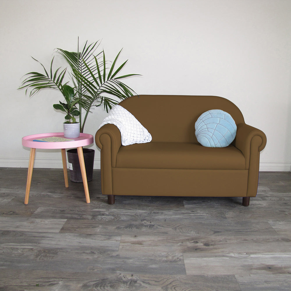 Little Lux Chocolate Preschool Sofa in classroom