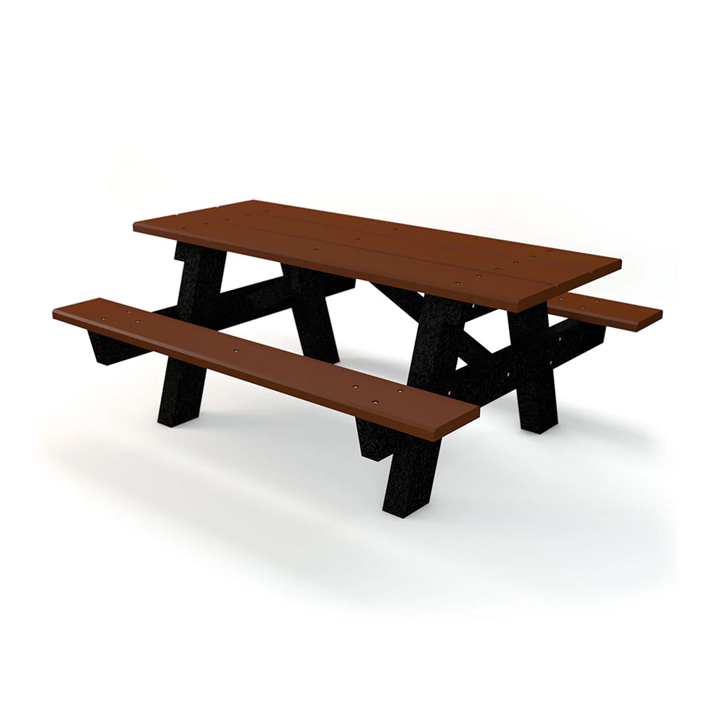 A-Frame Table with Extended Bench for Wheelchair Accessibility