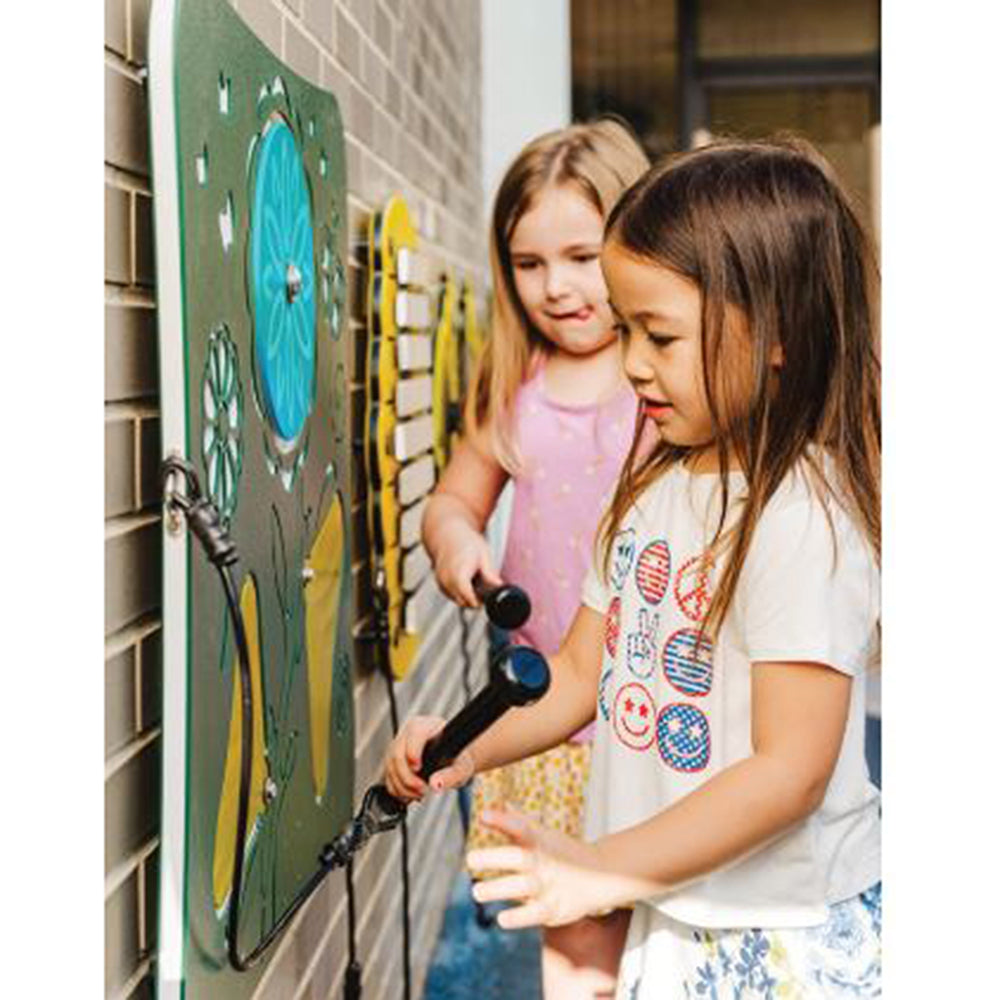 Kids Interacting with Spring Garden Interactive Panel | Versatile Preschool Playground Equipment