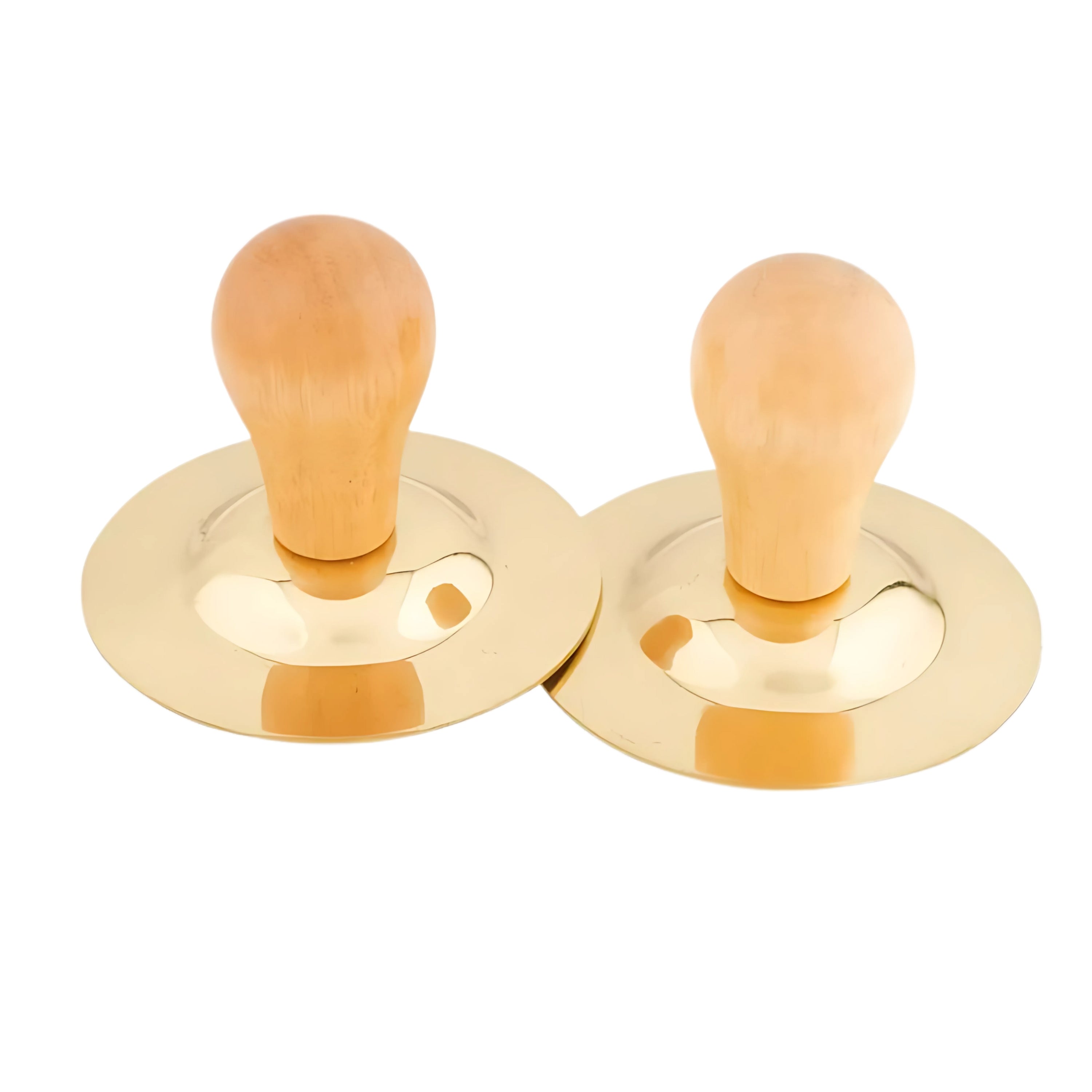 3.5" Finger Cymbals with Wooden Handles - 1 pair