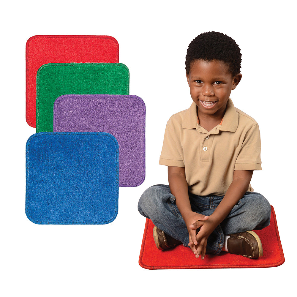 Oversized Classroom Carpet Squares | Jumbo 24-Piece Set with Stow-N-Go Tote