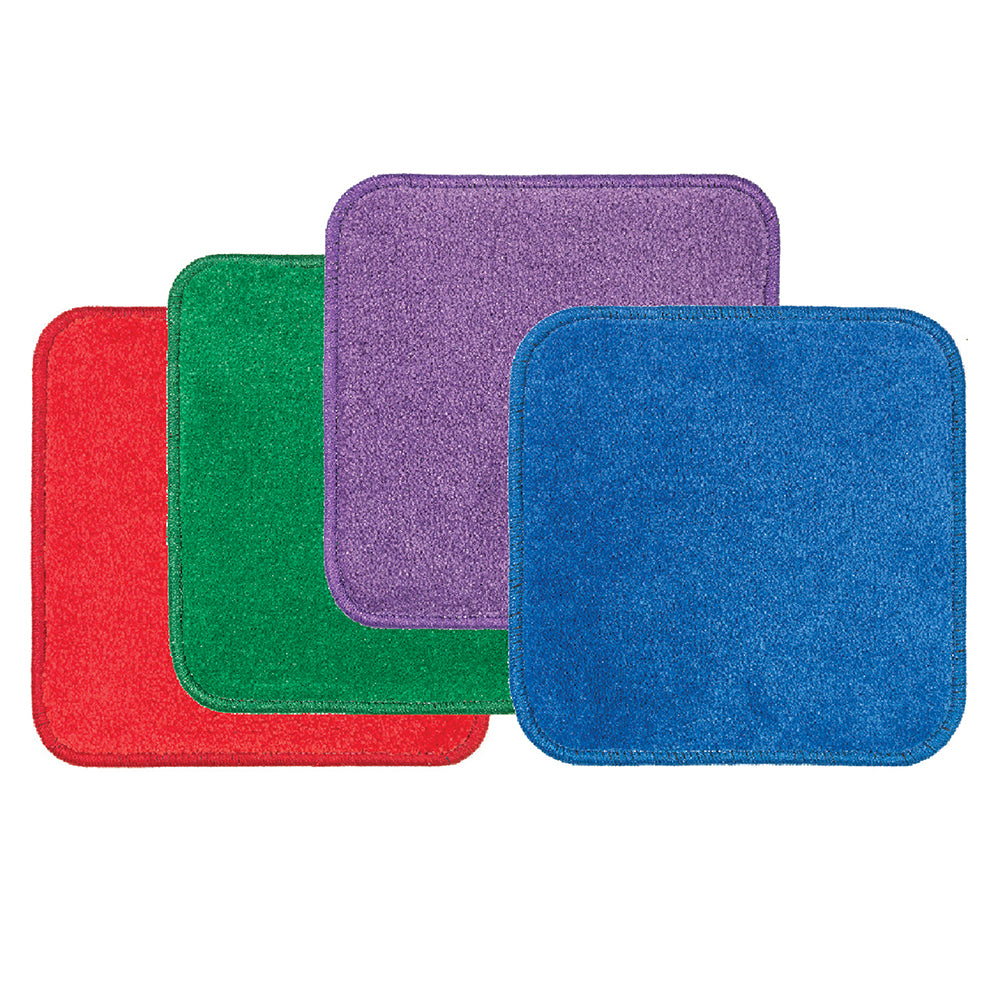 Oversized Classroom Carpet Squares in Red, Green, Purple and Blue