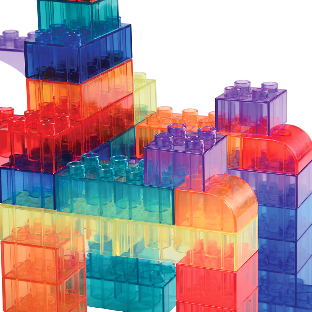 Close-up of Transparent Building Blocks