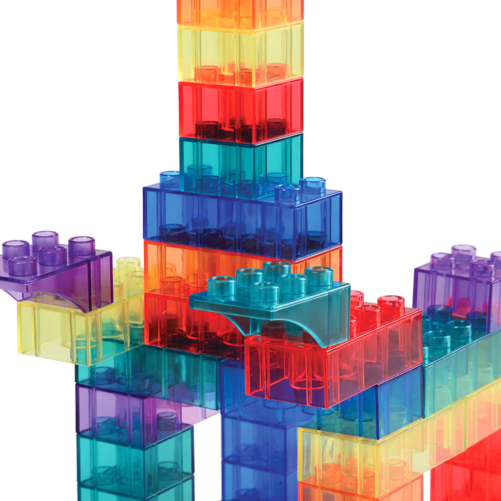 Close-up of Transparent Building Bricks