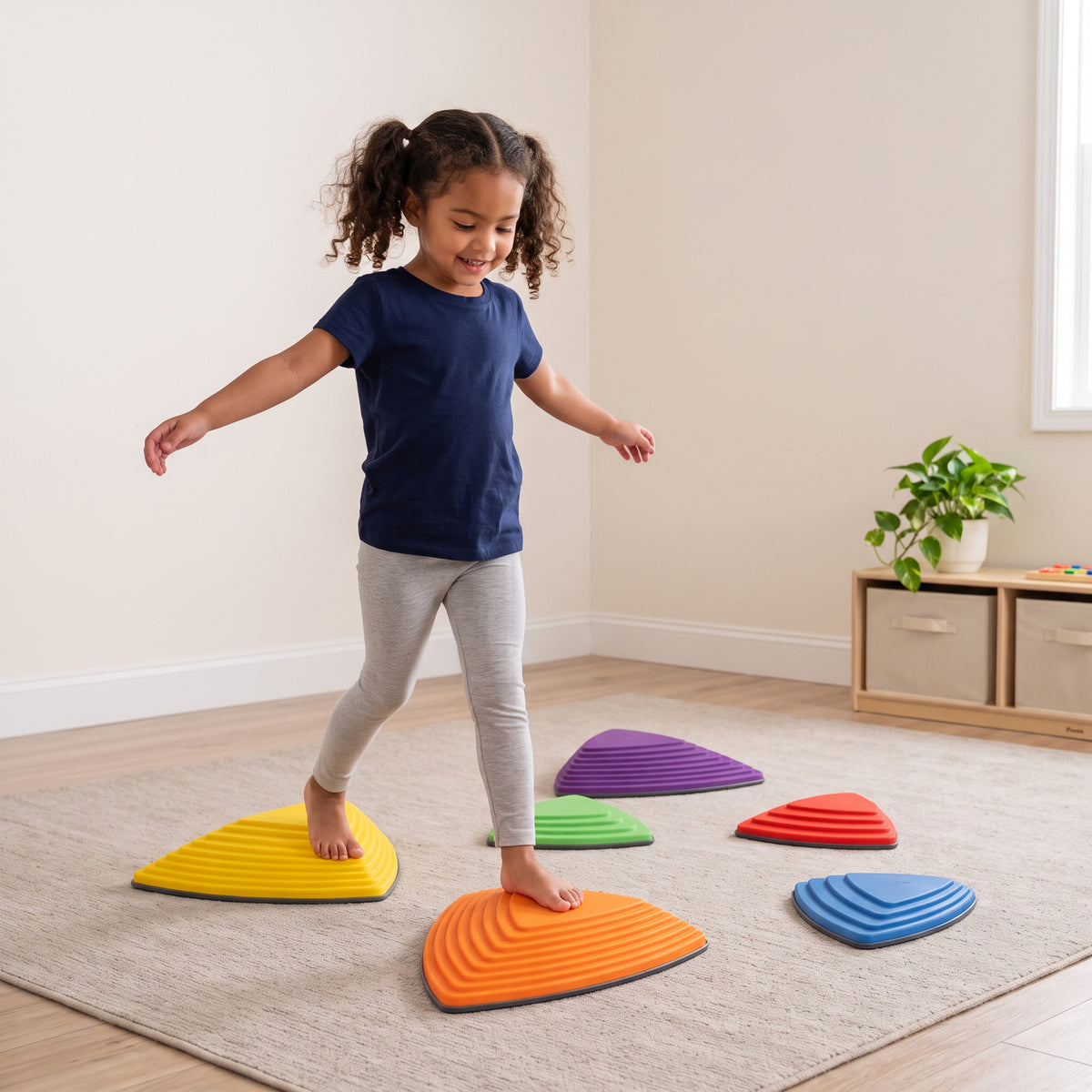 River Stones 6-Piece Set | Triangular Balance Stones for Active Play