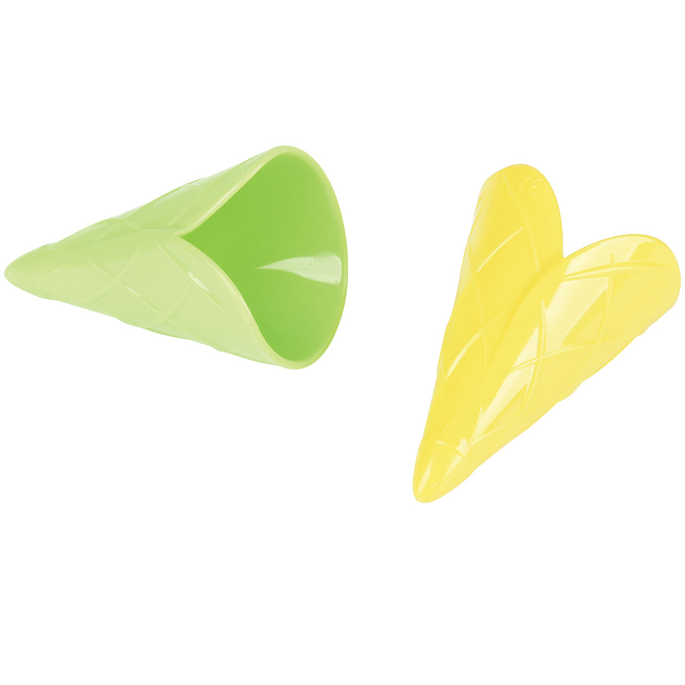 Plastic Green and Yellow Cones