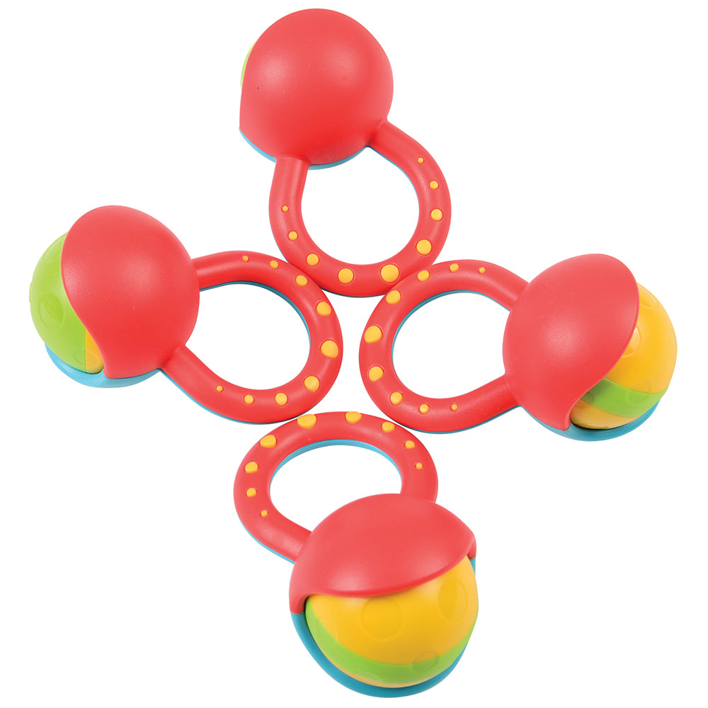 Double Sided Red Roller Ball Rattles