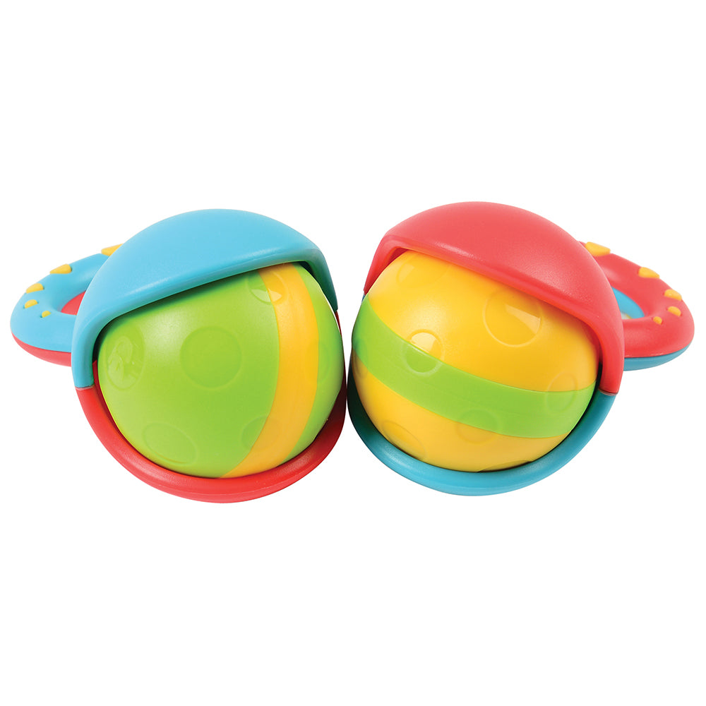 Two Multicolor Roller Ball Rattles