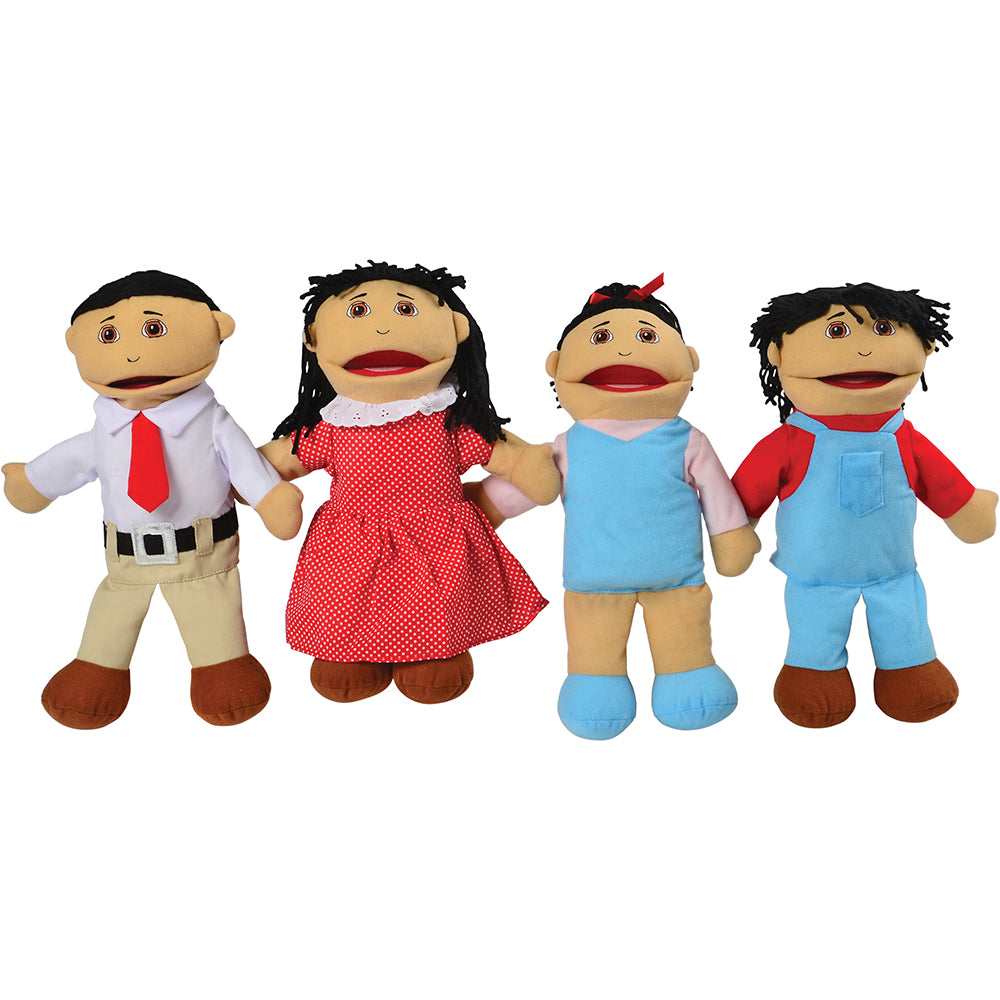 4 Piece Set of Asian Family Open Mouth Puppets