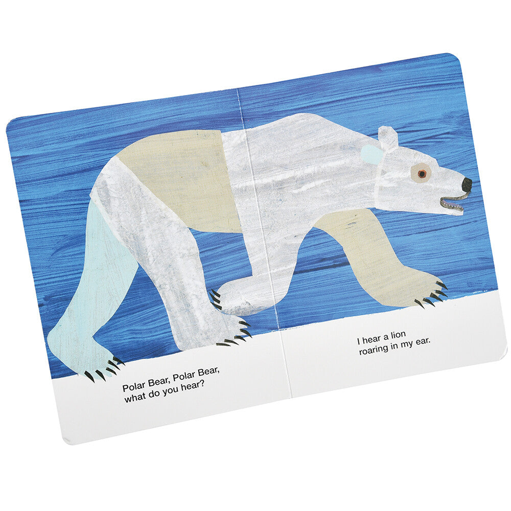 Inside look of "Polar Bear, Polar Bear What Do You Hear" Board Book