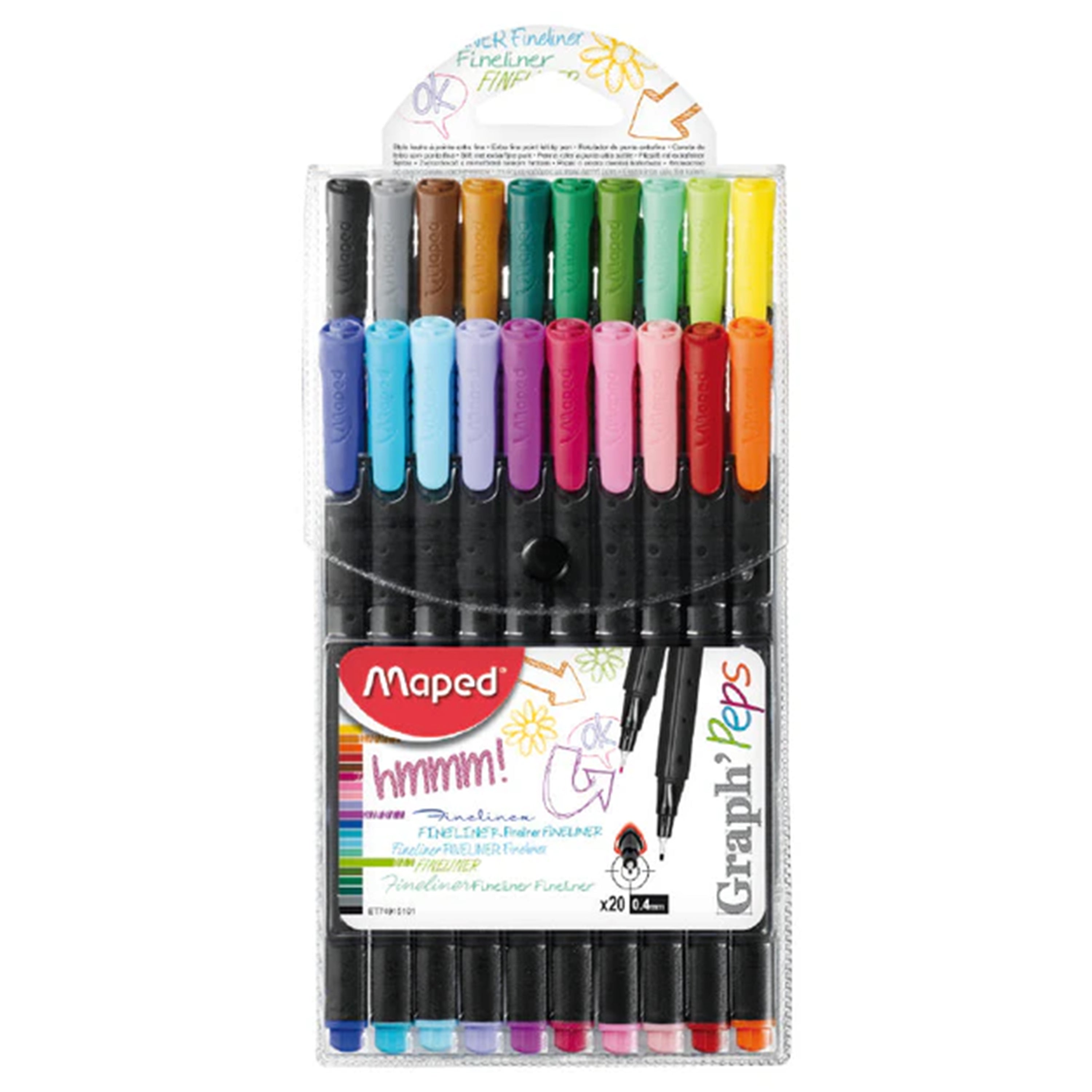 Graph Peps Felt Tipped Fine Liner Pens 20 ct. Packs
