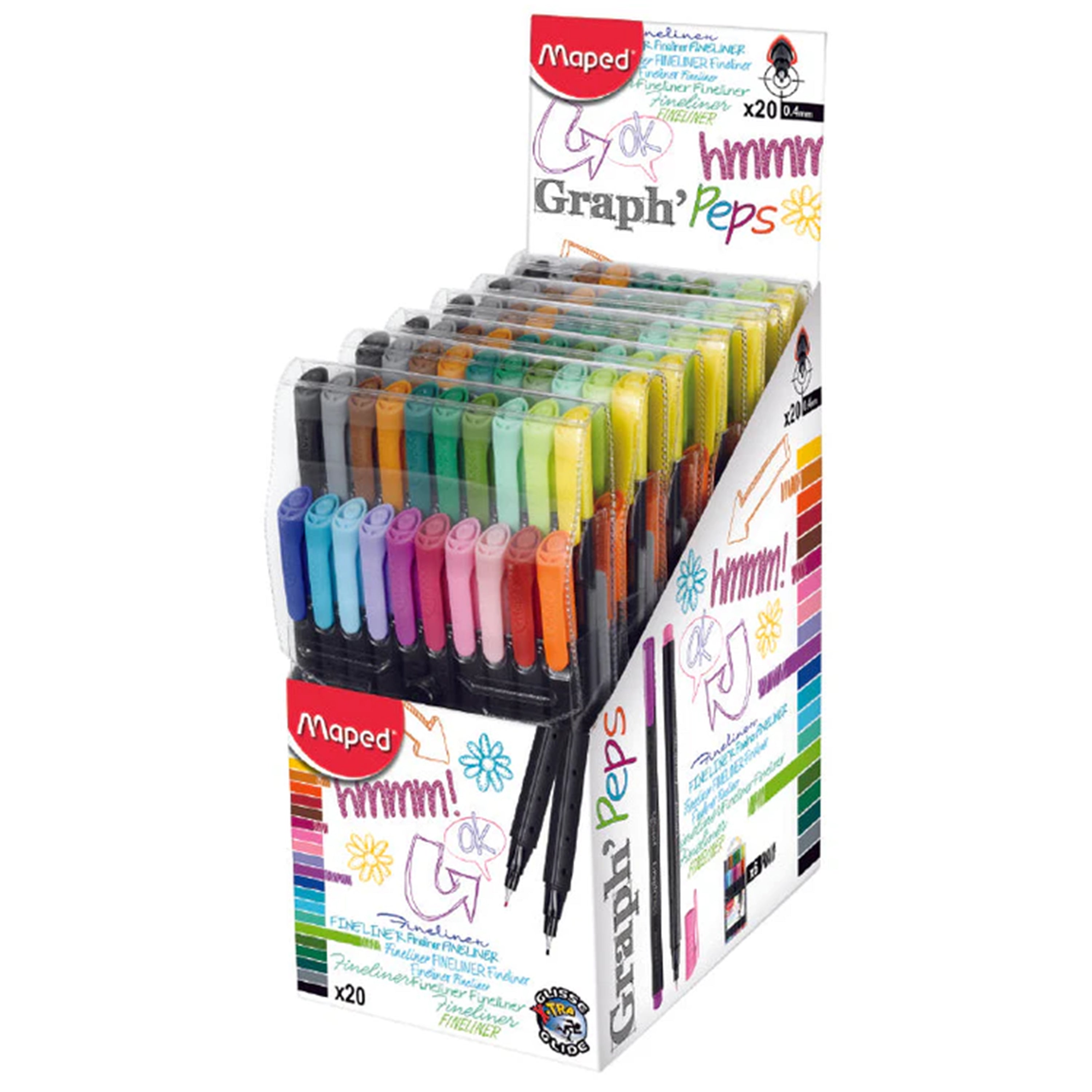 Graph Peps Felt Tipped Fine Liner Pens 20 ct. Packs