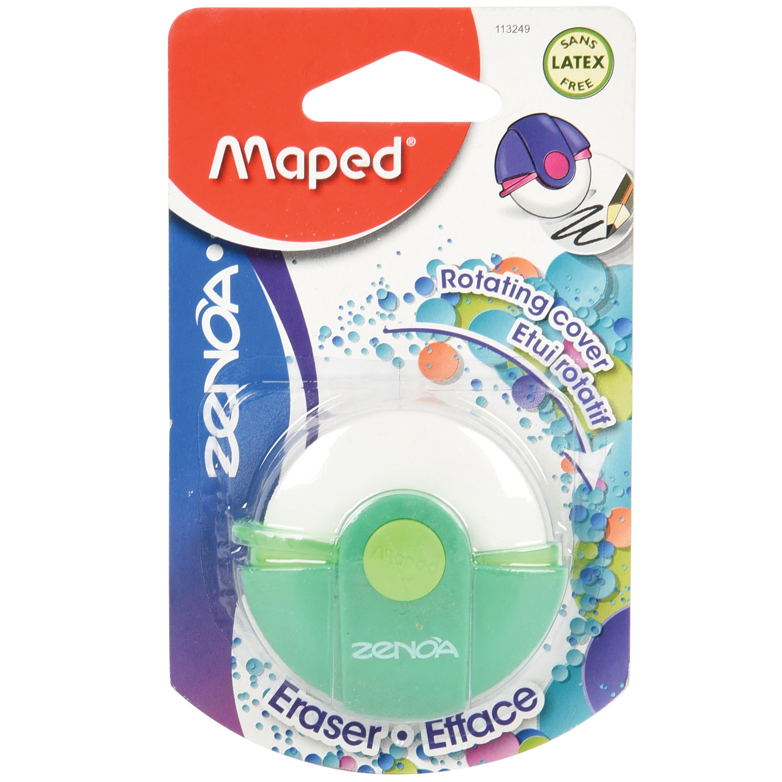 Maped eraser with colorful packaging on a white background