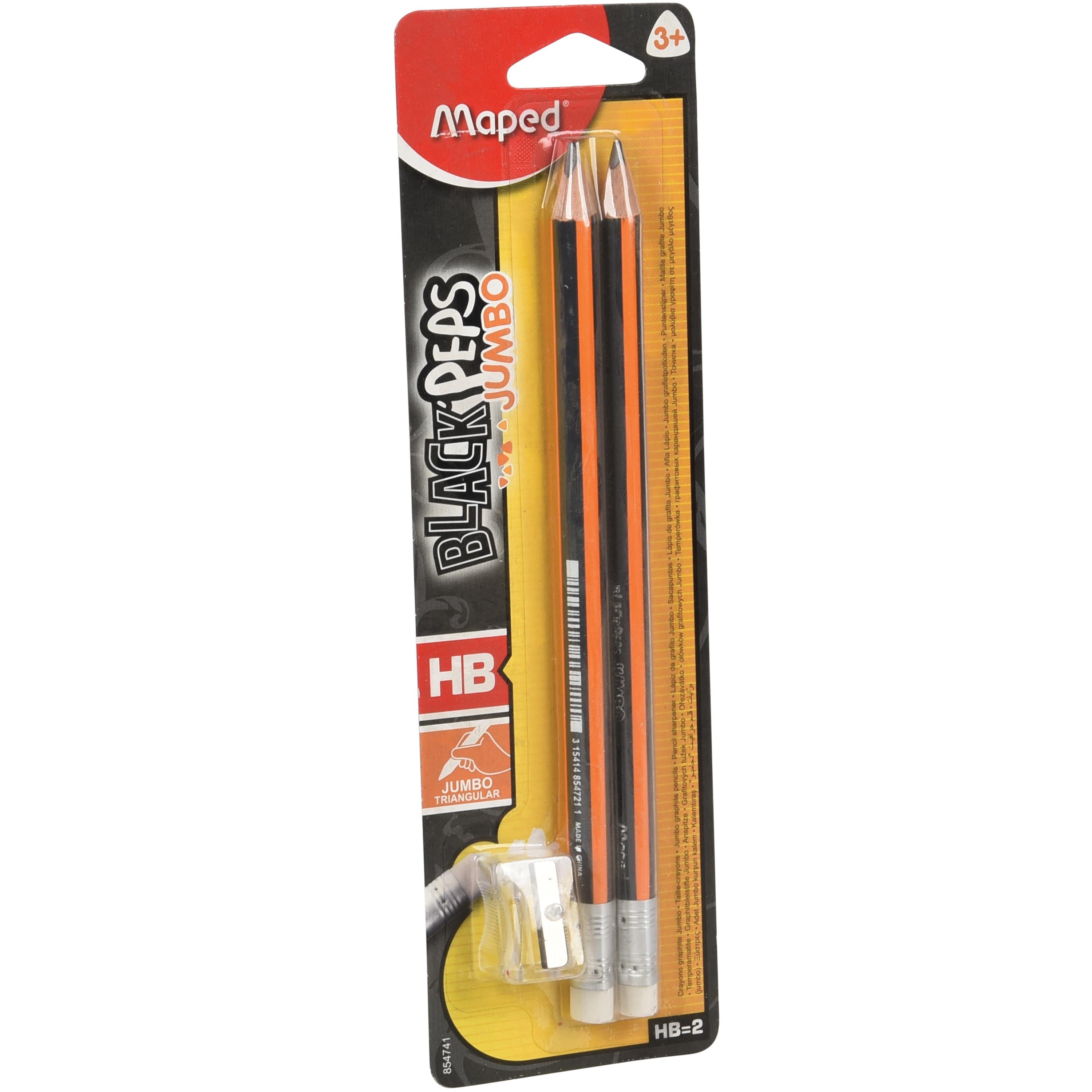 Maped Black Peps Jumbo pencils in packaging on a white background