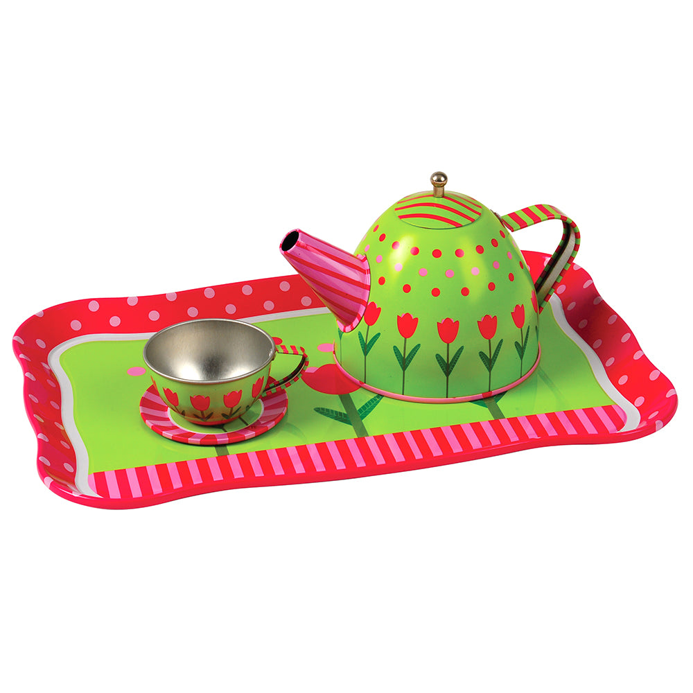 Tin Tea Pot & Cup for Kids