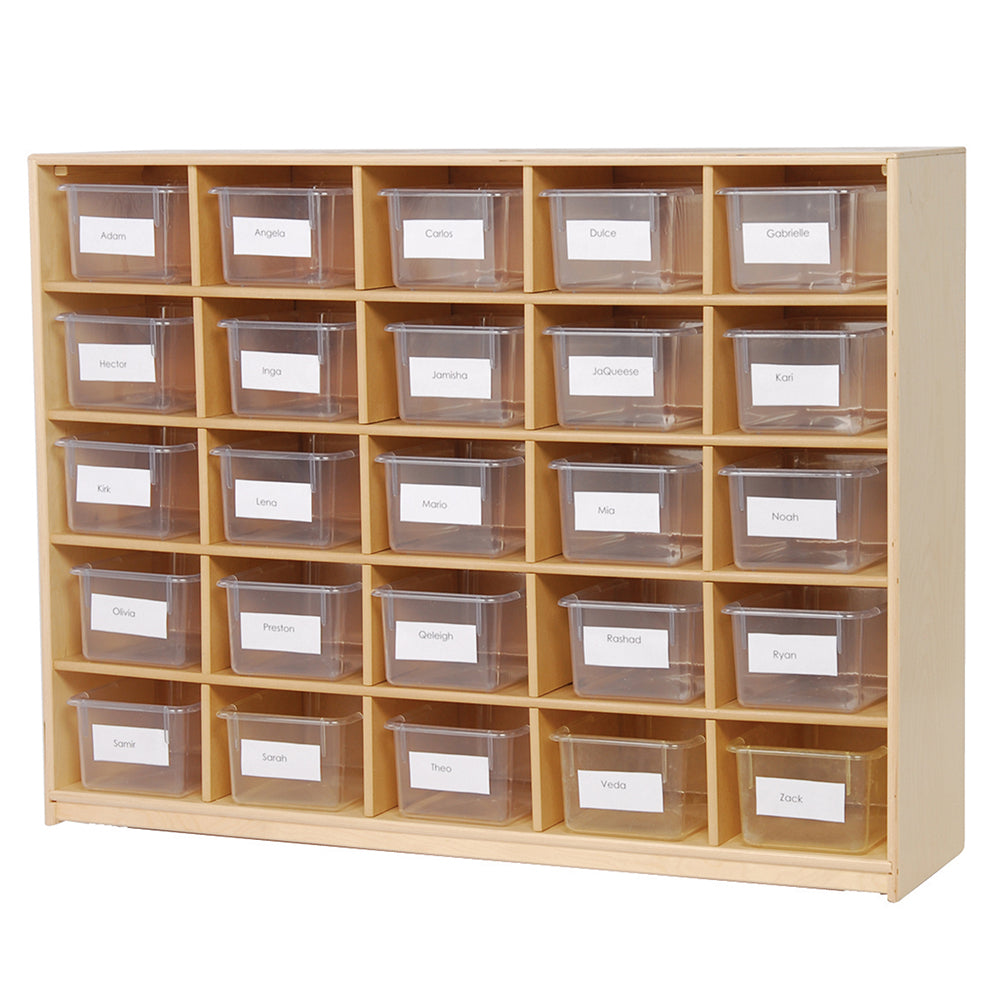 25-Cubbie Birch Storage Unit | Classroom Tote Organizer