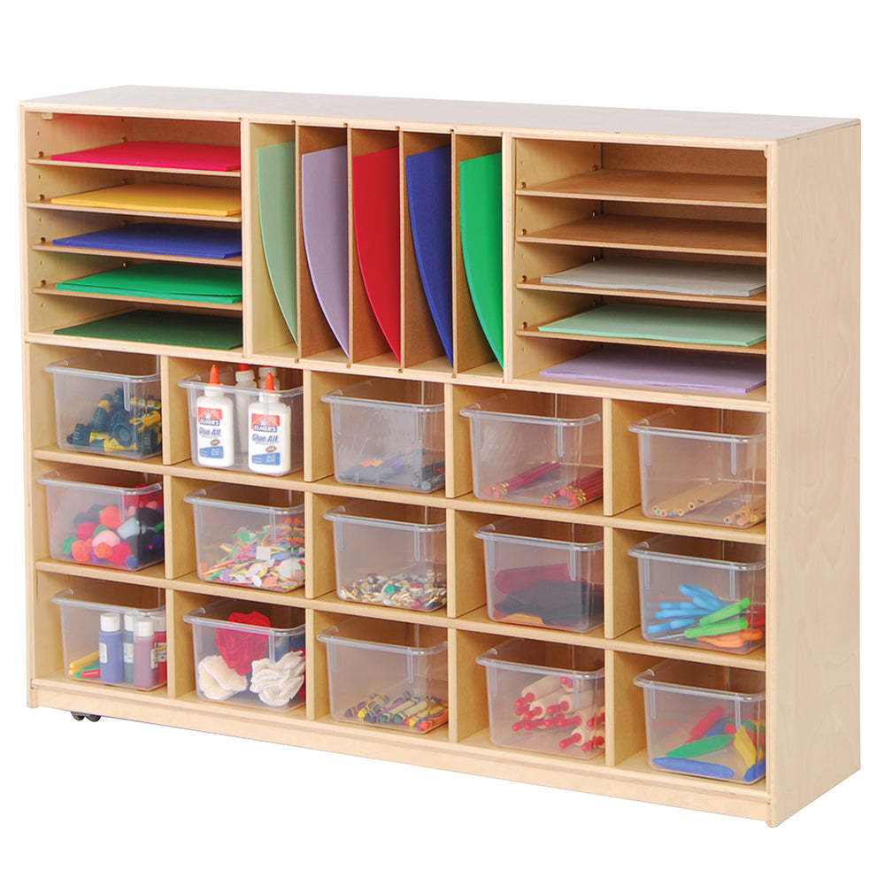 Birch Deep Storage Unit: Versatile Classroom Organization Solution with Shelves HOL-6659