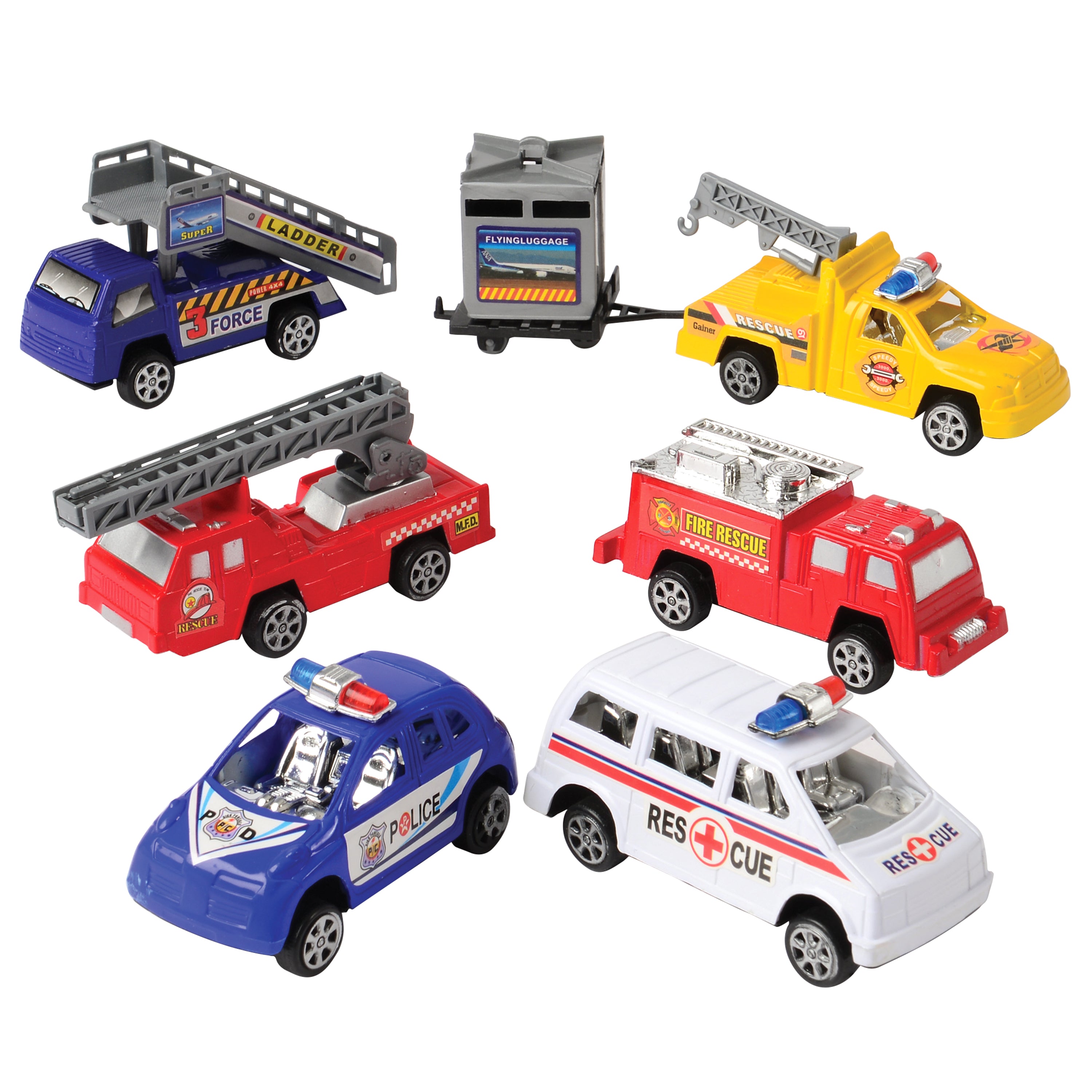 24-Piece Airport Playset with Vehicles, Helicopter, Airplane & Accessories